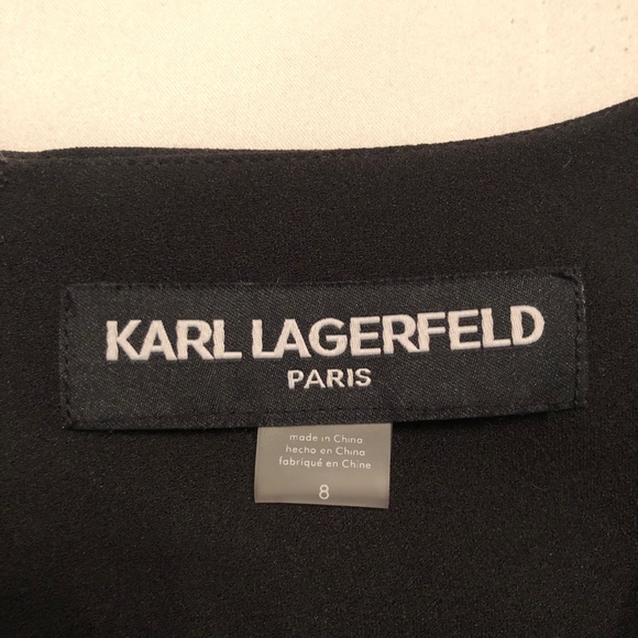 SOLD Karl Lagerfeld Black Pearl Trim Dress - Picture 6 of 6